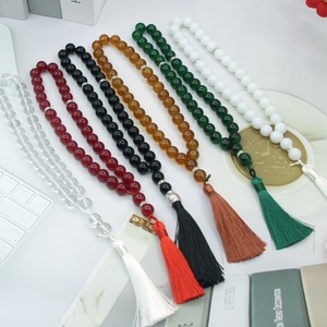 Tasbih étnico de cristal de 12 mm, 33 cuentas brillantes para oración musulmana, Misbaha islámica, regalo de Ramadán y Eid, YASEEN - Product Image 1