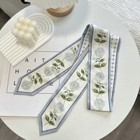 Foulard de Luxe en Soie Imprimée Douce pour Femme, Grande Écharpe Foulard à Motifs Floraux, Châle Tête Foulard en Soie Imprimée
