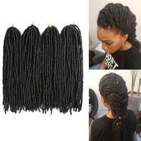 Cheveux synthétiques pour tresses, extensions de dreadlocks douces, ombrées, faux locs, tresses au crochet