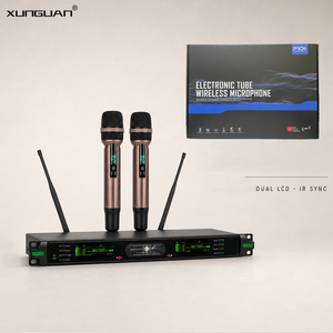 Micrófono Inalámbrico Digital de Doble Canal con Infrarrojos SL-6200 con Tubo Electrónico para KTV, <span class=keywords><strong>Karaoke</strong></span>, Canto, Fiestas, Escenarios - Product Image 1
