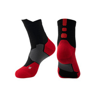 Vente en gros Chaussettes antidérapantes de sport à compression avec logo personnalisé Elite Basketball