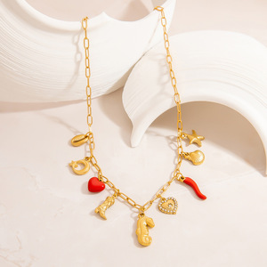 Collar de acero inoxidable con colgante de caballito de mar y concha, chapado en oro, cadena para clavícula, joyería de moda para fiestas - Product Image 2