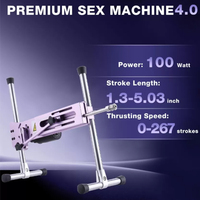 Lila Elegante Hismith Premium 4.0 Pro Stoßmaschine 100W Motor mit LED-Licht Steuerbox 3-in-1 Steuerung KlicLok System