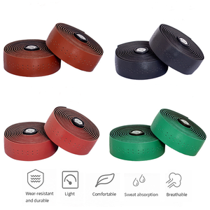 Nastro manubrio per bicicletta in pelle bovina <span class=keywords><strong>Vintage</strong></span> imbottito antiscivolo comodo nastro per manubrio per bicicletta - Product Image 5