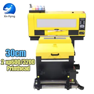 Xin Flying Affordable and Stable 30cm Print width and 2pcs Print Heads T Shirt DTF Printer With Powder Shaking Machine