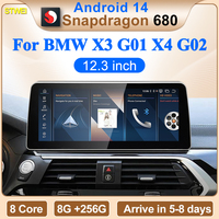 Lecteur multimédia automobile CNSTWEI 12,3 pouces Qualcomm Snapdragon 680 6225 Android 14 DSP GPS Garantie 1 an pour BMW X3 G01 X4 G02