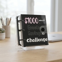 Mini carnet à spirales en PVC - Boîte d'épargne amusante, carnet de budget pour enfants avec enveloppes