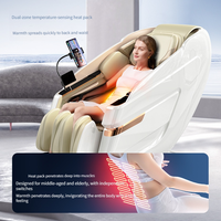 Sillón de Masaje de Gravedad Cero de Cuerpo Completo con Riel SL, Sofá de Masaje Eléctrico con Control por Voz, Terapia de Calor y Masaje con Bolsas de Aire