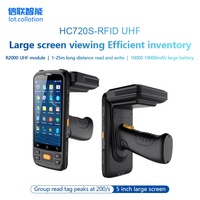 Lecteur RFID portable UHF HC720S Android 12 10000mAh longue portée avec étiquettes de cartes RFID pour la gestion d'entrepôt