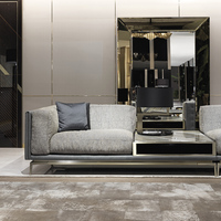 Meubles de maison de luxe de conception italienne moderne de haute qualité, grand canapé d'angle en cuir véritable pour salon