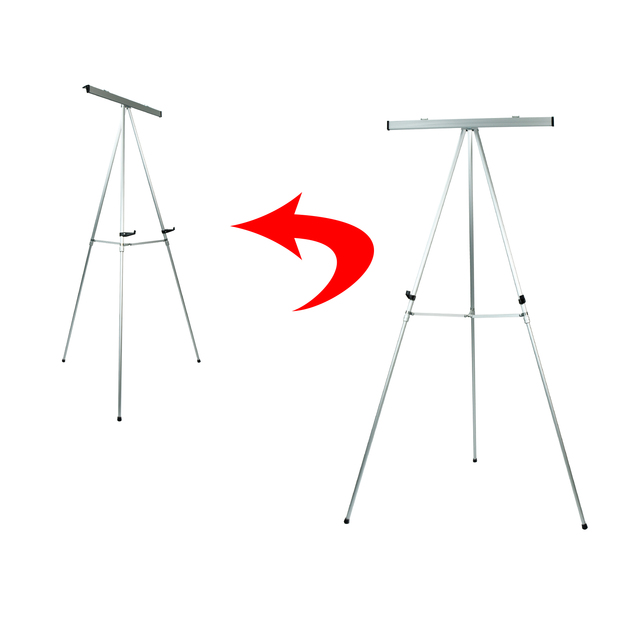 Custom Simple Silver Wedding Display Flipchart Studio Folding Metal Aluminum Steel Iron Easel With Clips