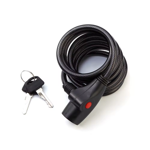 Verrou de chaîne de vélo en alliage de zinc durable antivol, directement de l'usine, avec câble en PVC, modèle noir PC3103, 2 clés en acier - Product Image 3