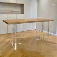 Pied de support transparent en acrylique et plexiglas en forme de T pour pieds de table célébré par Internet Rock pour l'amélioration des meubles