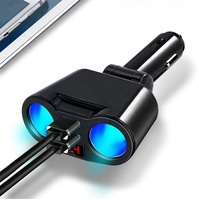 Adaptateur électrique de chargeur de voiture double USB, 5v 3.1a, affichage LED, 2 prises allume-cigare, séparateur pour téléphones portables