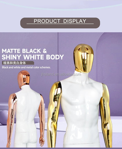 Mannequin <span class=keywords><strong>Homme</strong></span> <span class=keywords><strong>Musclé</strong></span> en Gros Or Argent Noir pour Présentation de Vêtements de Sport - Product Image 3