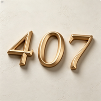 Numéros de maison 3D en relief en laiton massif et plaque d'aluminium – Chiffres d'adresse modernes flottants pour villa