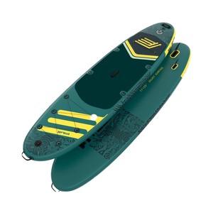 Planche de paddle gonflable <span class=keywords><strong>Yaska</strong></span> 11' x 35' en PVC avec pack d'accessoires, aileron unique, sac à dos, pompe et pagaie réglable pour lacs et rivières - Product Image 1