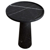 Marbre noir de qualité supérieure, surface polie, style moderne et luxueux, pour table d'appoint intérieure de villa, utilisation comme table à manger