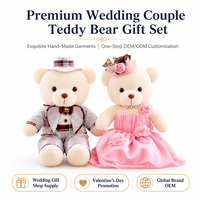 Ours en peluche OEM d'usine pour mariage, jouet en peluche personnalisé pour couple, ours en peluche avec robe pour cadeau de mariage, certifié CPC CE, animal en peluche