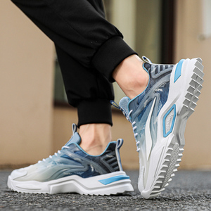 Zapatos Deportivos Casuales para Hombre con Amortiguación de Aire, Color Degradado, Antideslizantes, para Correr al Aire Libre, Hacer Ejercicio, Viajar, con Cordones - Product Image 3