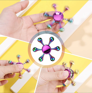 Vente flash - Jouet <span class=keywords><strong>anti</strong></span>-<span class=keywords><strong>stress</strong></span> en alliage de zinc, spinner à main heptagonal arc-en-ciel éblouissant, jouets gyroscopiques - Product Image 3