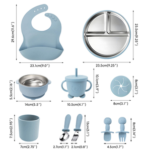 Ensemble repas pratique pour tout-petits avec assiette à compartiments, base en silicone antidérapante facile à nettoyer, certifié CE - Product Image 3