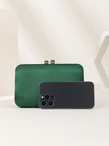 <b>Bell</b> 2025 Luxury Satin Rhinestone Green Fashion Chain Evening Bag Party Metal <b>Box</b> Clutch Ladies Elegant Small High Quality - Product Image 4