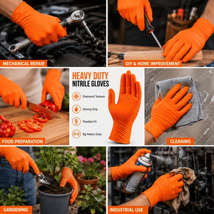 Lot de 100 gants en nitrile jetables antidérapants, imperméables et fonctionnels de 8 mil pour le nettoyage domestique et la réparation automobile (norme américaine) - Product Image 6