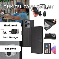 Étui de téléphone portable de luxe avec porte-cartes rabattable, TPU+PC, antichoc, pour Oukitel C51/C36/C35/C33/C32 Note 18 Ultra