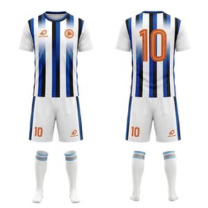 Ensemble de football d'été personnalisé, respirant, à séchage rapide, manches courtes, polyester, pour adulte, avec impression de logo d'équipe, impression par sublimation - Product Image 1