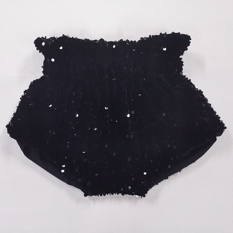 Лидер продаж 2021, летние блестящие детские шорты с Черными Блестками для маленьких девочек