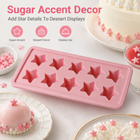 Moule en silicone de qualité alimentaire en forme d'étoile pour garniture de gâteau, accent en sucre, décoration de fête, présentation de friandises, résistant à la chaleur