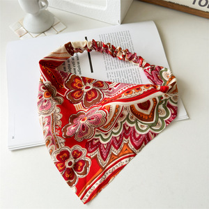 Foulard per <span class=keywords><strong>Capelli</strong></span> Bandane per Donne Accessori per <span class=keywords><strong>Capelli</strong></span> alla Moda con Motivi Floreali Triangolari - Product Image 6