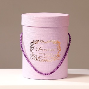 Cubo Redondo para Flores con Asa, Caja Cilíndrica Portátil para Regalo Floral, Cubo de Mano para Ramo de Flores para Recuerdos y Regalos de Boda - Product Image 3