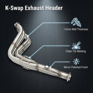 Tubo de Escape de Acero Inoxidable SC-HDA-06H para Honda K-Swap <span class=keywords><strong>K20</strong></span>, 1.5 mm de Espesor, Pulido a Espejo - Product Image 4