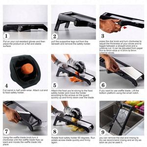 Multi-Function <b>Kitchen</b> <b>Gadgets</b> Manual Vegetable Slicer Adjustable Mandoline Slicer Cutter Stainless Steel Vegetable Chopper - Product Image 4