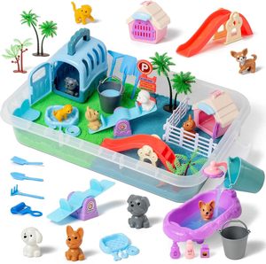 Paico - Juego de mesa de arena sensorial de plástico con temática de granja para niños, mesa de arena para niños, juego de educación temprana, mundo en miniatura, juguetes de iluminación para jardín de infantes, juguetes educativos - Product Image 2