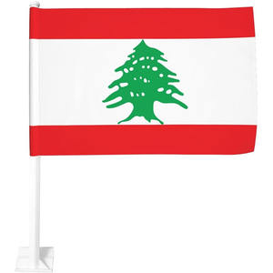 Offres Spéciales <span class=keywords><strong>libanais</strong></span> voiture fenêtre drapeau du Liban 12x18 pouces personnalisé Double point numérique imprimé bannière décorative nationale - Product Image 2