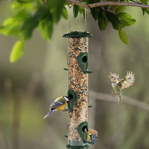 Petdom Mangeoire pour oiseaux sauvages en plastique pour jardin extérieur Tube en plastique suspendu Mangeoire pour oiseaux transparente - Product Image 3