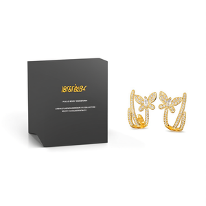 Pendientes de diamantes Iscridey de oro amarillo con corte marquesa, color blanco G, joyería romántica natural para fiesta para mujer - Product Image 1