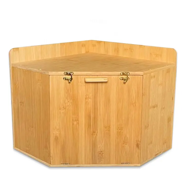 プレミアム大容量収納キッチンコーナーパンボックス高級竹工芸品オープンクレートギフトボックス木製ボックス食品