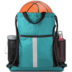 Manufacturer Custom With Logo Large Everyday Waterproof Travel Casual Sports Gym Drawstring Bag Backpack
