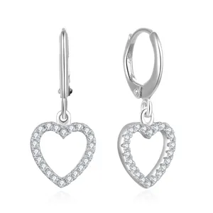 925 jewelry making supplies silver sterling earring heart dangle earrings
