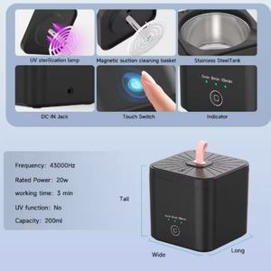 Nettoyeur ultrasonique dentaire OEM avec réservoir en acier inoxydable de 200 ml, nettoyeur ultrasonique domestique pour appareils dentaires - Product Image 4