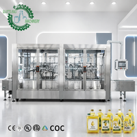 Línea de Llenado de Aceite Totalmente Automática 200-800 b/h para Bidones Ovalados y Planos de Aceite de Oliva, Girasol y Maíz