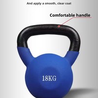 Kettlebells en fonte revêtues de plastique pour hommes et femmes - Équipement de fitness à domicile avec poignée colorée pour l'entraînement des fessiers et des bras