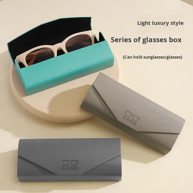 Classic Fashion Simple Hard Leather Eyeglass Case Portable Pressure-Resistant Anti-Drop Sunglasses Storage Box Manufacturer