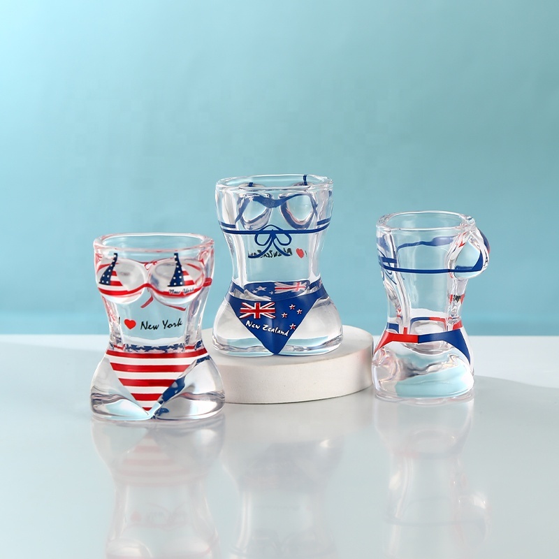 Verre à Shot 3D Buste Bikini Drapeau Nouveau-Mexique - Souvenir Original 5x6 Cm