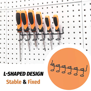 3.7 <b>pegboard</b> Screwdriver Holder Black 4PC Vietnam Origin <b>Hooks</b> & Rails <b>Pegboard</b> Mounted four <b>Hooks</b> Industrial Style 230*40*55mm - Product Image 5