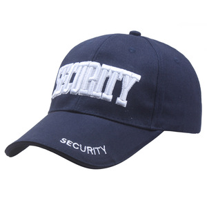 DF A5-60 Navy Blue SECURITY Cotton Baseball Cap Embroidered Visor Hat Unisex Summer Outdoor Breathable <b>Sunscreen</b> - Product Image 1
